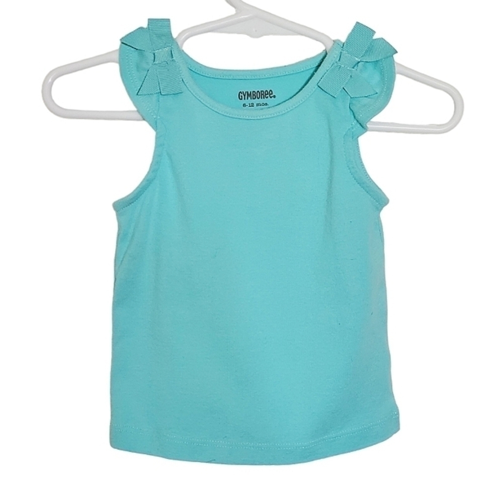 K1297 * Gymboree Ruffled Straps Tank Turquoise Size 6/12M